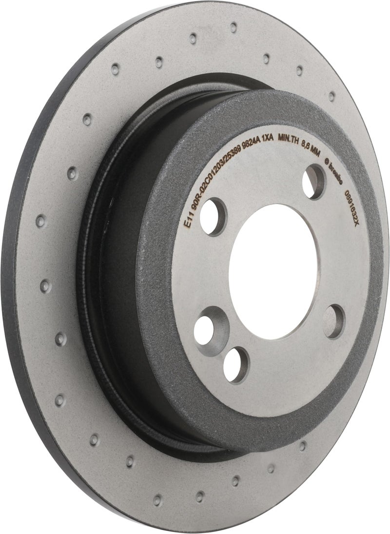 Brembo 08.9163.2X Xtra UV Coated solid drilled Rear Brake Rotor MINI OE# 34216774987 - Image 2